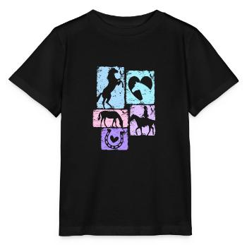 Pferdemädchen Stall Reiten Reiterin Outfit Pferde - Stanley/Stella Kinder T-Shirt MINI CREATOR  - Schwarz - Vorne - Mikhail (115cm)