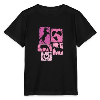 Pferdemädchen Stall Reiten Reiterin Outfit Pferde - Stanley/Stella Kinder T-Shirt MINI CREATOR  - Schwarz - Vorne - Mikhail (115cm)
