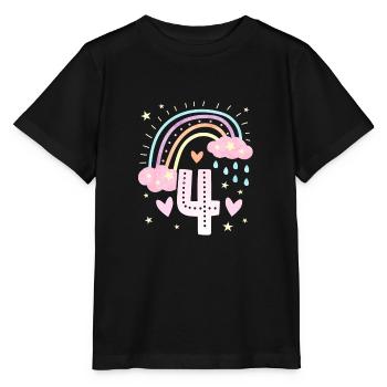Geburtstag 4 Mädchen Regenbogen Fee Vier 4 Jahre - Stanley/Stella Kinder T-Shirt MINI CREATOR  - Schwarz - Vorne - Mikhail (115cm)