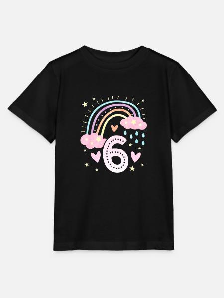 Geburtstag 6 Mädchen Regenbogen Sechs Party 6 - Stanley/Stella Kinder T-Shirt MINI CREATOR - Schwarz