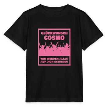 Prénom Cosmo - T-shirt bio MINI CREATOR Stanley/Stella Enfant - noir - Devant - Mikhail (115cm)