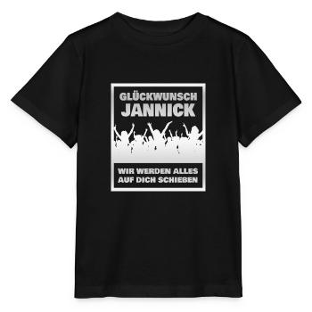 Gift for Jannick - Stanley/Stella MINI CREATOR Kids’ T-Shirt - black - Front - Mikhail (115cm)