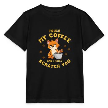 Touchez mon café et je vous gratterai - T-shirt bio MINI CREATOR Stanley/Stella Enfant - noir - Devant - Mikhail (115cm)