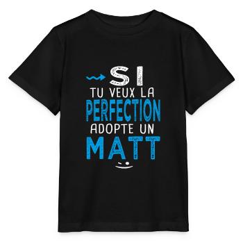 perfection adopte un Matt Cadeau Mathieu Mathias - T-shirt bio MINI CREATOR Stanley/Stella Enfant - noir - Devant - Mikhail (115cm)