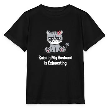 Élever mon mari tendu drôle de femme Humo - T-shirt bio MINI CREATOR Stanley/Stella Enfant - noir - Devant - Mikhail (115cm)