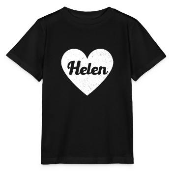 Helen Vorname Geschenkidee Herz Love Ich liebe - Stanley/Stella Kinder T-Shirt MINI CREATOR  - Schwarz - Vorne - Mikhail (115cm)