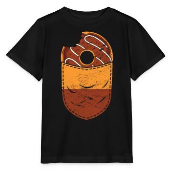 Candy Snack Gift Chest Bag Donuts - Stanley/Stella MINI CREATOR Kids’ T-Shirt - black - Front - Mikhail (115cm)