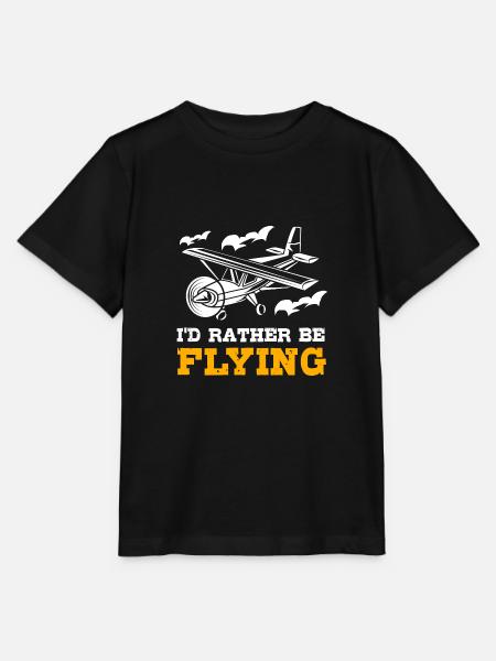 Pilot Flugzeug - Stanley/Stella Kinder T-Shirt MINI CREATOR - Schwarz