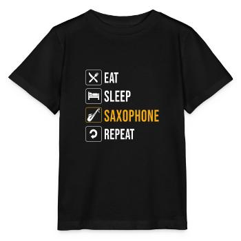Saxophoniste saxophoniste - T-shirt bio MINI CREATOR Stanley/Stella Enfant - noir - Devant - Mikhail (115cm)