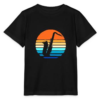Saxophoniste saxophoniste - T-shirt bio MINI CREATOR Stanley/Stella Enfant - noir - Devant - Mikhail (115cm)