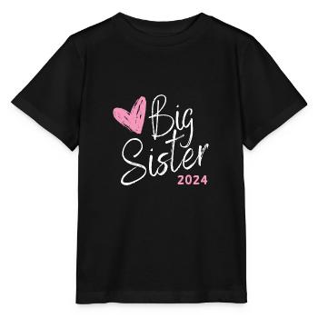 Ich werde große Schwester 2024 Herz Loading Süß - Stanley/Stella Kinder T-Shirt MINI CREATOR  - Schwarz - Vorne - Mikhail (115cm)