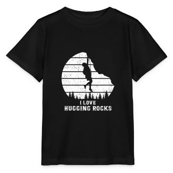 I Love Hugging Rocks Bouldering Rock Boulder Climb - Stanley/Stella Kinder T-Shirt MINI CREATOR  - Schwarz - Vorne - Mikhail (115cm)