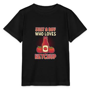 Nur ein Junge, der Ketchup liebt - Stanley/Stella Kinder T-Shirt MINI CREATOR  - Schwarz - Vorne - Mikhail (115cm)