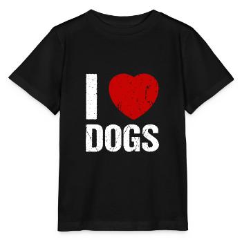 I love Dogs Dog Love Heart Dogs - Stanley/Stella MINI CREATOR Kids’ T-Shirt - black - Front - Mikhail (115cm)