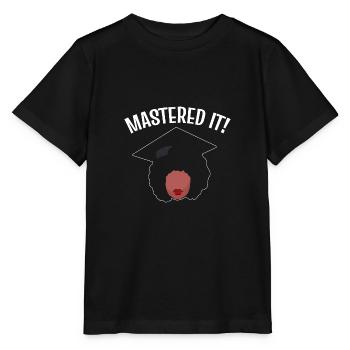Master Studium Abschlussfeier - Stanley/Stella Kinder T-Shirt MINI CREATOR  - Schwarz - Vorne - Mikhail (115cm)