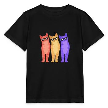 Tabby Cat - Stanley/Stella MINI CREATOR Kids’ T-Shirt - black - Front - Mikhail (115cm)