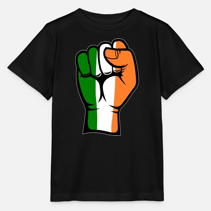 Symbole de la main du poing du drapeau de l’Irlande - T-shirt bio MINI CREATOR Stanley/Stella Enfant - noir