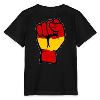 Drapeau de l’Espagne Symbole de la main du poing - T-shirt bio MINI CREATOR Stanley/Stella Enfant - noir - Devant - Mikhail (115cm)