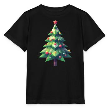 Polygon Christmas Magic : la magie aux multiples facettes - T-shirt bio MINI CREATOR Stanley/Stella Enfant - noir - Devant - Mikhail (115cm)