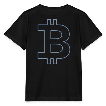 Bitcoin Logo Silhouette Digital Currency - Stanley/Stella MINI CREATOR Kids’ T-Shirt - black - Front - Mikhail (115cm)