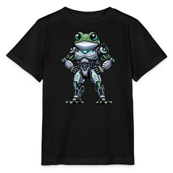 Robot Grenouille Dabbing Mech Cyborg Cool - T-shirt bio MINI CREATOR Stanley/Stella Enfant - noir - Devant - Mikhail (115cm)