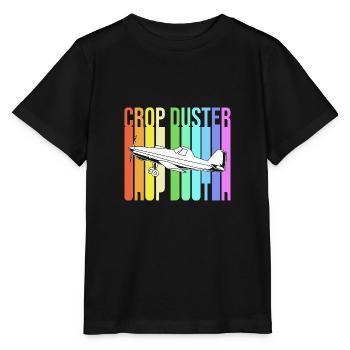Crop Duster Airplane Pilot Gift - Stanley/Stella MINI CREATOR Kids’ T-Shirt - black - Front - Mikhail (115cm)