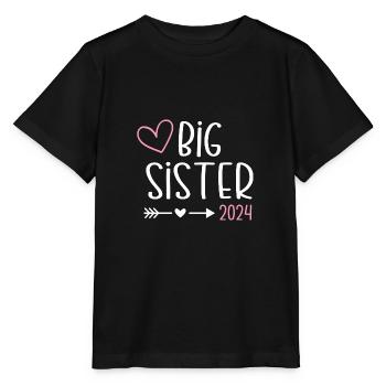 Ich werde große Schwester 2024 Herz Loading Süß - Stanley/Stella Kinder T-Shirt MINI CREATOR  - Schwarz - Vorne - Mikhail (115cm)