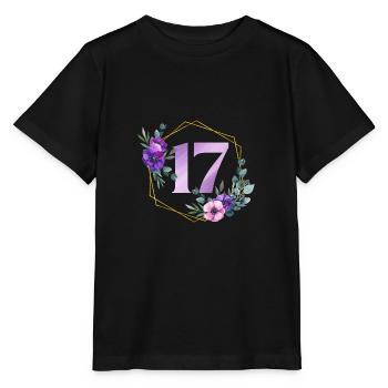 Geburtstag 17 Mädchen Blumenkranz Siebzehn 17 Jahr - Stanley/Stella Kinder T-Shirt MINI CREATOR  - Schwarz - Vorne - Mikhail (115cm)