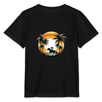 Pferde reiten Reitsport Pferd Mädchen - Stanley/Stella Kinder T-Shirt MINI CREATOR  - Schwarz - Vorne - Mikhail (115cm)
