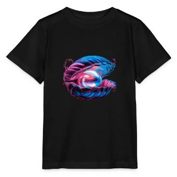 Muschel mit einer Perle für einen Strandmuschel - Stanley/Stella Kinder T-Shirt MINI CREATOR  - Schwarz - Vorne - Mikhail (115cm)
