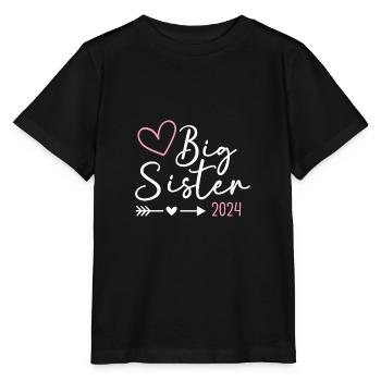 Ich werde große Schwester 2024 Herz Loading Süß - Stanley/Stella Kinder T-Shirt MINI CREATOR  - Schwarz - Vorne - Mikhail (115cm)
