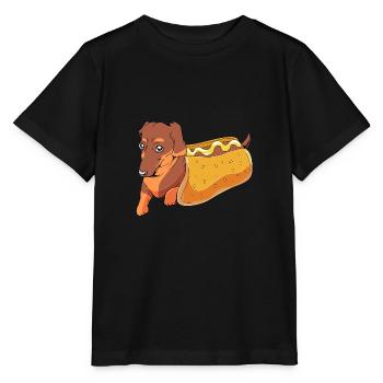 Hot Dog Snack - Stanley/Stella MINI CREATOR Kids’ T-Shirt - black - Front - Mikhail (115cm)
