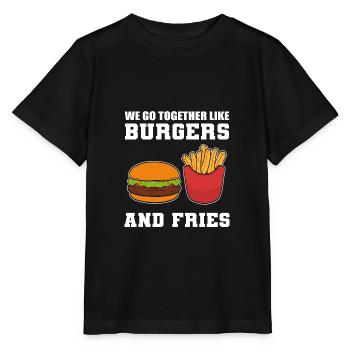 Burgers et frites Food Vlogger Cadeau - T-shirt bio MINI CREATOR Stanley/Stella Enfant - noir - Devant - Mikhail (115cm)