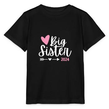 Ich werde große Schwester 2024 Herz Loading Süß - Stanley/Stella Kinder T-Shirt MINI CREATOR  - Schwarz - Vorne - Mikhail (115cm)