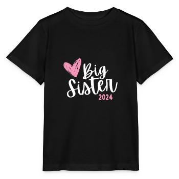Ich werde große Schwester 2024 Herz Loading Süß - Stanley/Stella Kinder T-Shirt MINI CREATOR  - Schwarz - Vorne - Mikhail (115cm)