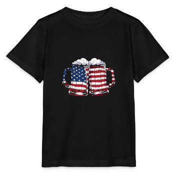 Vierter Juli Nationalfarben Nationalfeiertag USA - Stanley/Stella Kinder T-Shirt MINI CREATOR  - Schwarz - Vorne - Mikhail (115cm)
