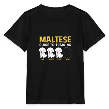 Chien maltais - T-shirt bio MINI CREATOR Stanley/Stella Enfant - noir - Devant - Mikhail (115cm)