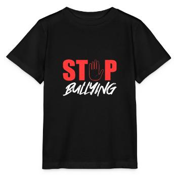 Mobbing Stop - Stanley/Stella Kinder T-Shirt MINI CREATOR  - Schwarz - Vorne - Mikhail (115cm)