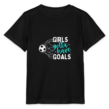 Fußball Mädchen Fußballerin Girls gotta have goals - Stanley/Stella Kinder T-Shirt MINI CREATOR  - Schwarz - Vorne - Mikhail (115cm)