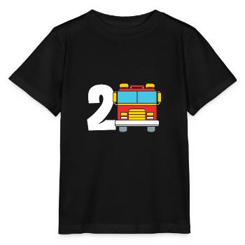 Feuerwehrauto Kindergeburtstag - Stanley/Stella Kinder T-Shirt MINI CREATOR  - Schwarz - Vorne - Mikhail (115cm)