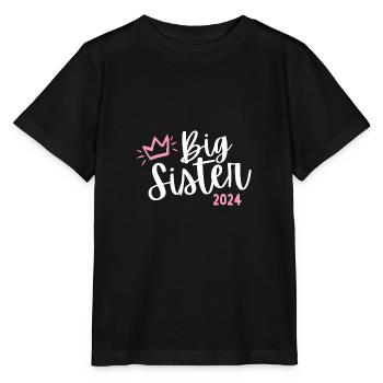 Ich werde große Schwester 2024 Herz Loading Süß - Stanley/Stella Kinder T-Shirt MINI CREATOR  - Schwarz - Vorne - Mikhail (115cm)