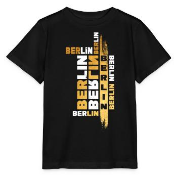 Berlin Allemagne City Font Gold Skyline - T-shirt bio MINI CREATOR Stanley/Stella Enfant - noir - Devant - Mikhail (115cm)