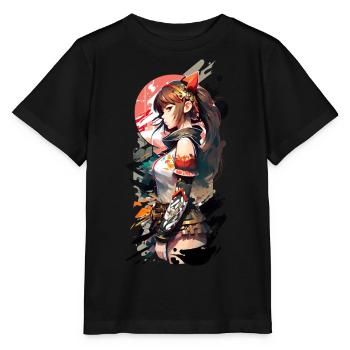 Verträumtes Anime-Girl im modernen Artstyle - Stanley/Stella Kinder T-Shirt MINI CREATOR  - Schwarz - Vorne - Mikhail (115cm)