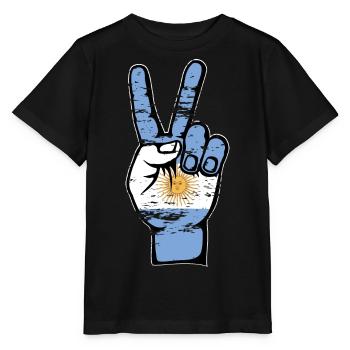 Drapeau de l’Argentine Symbole de la paix utilisé - T-shirt bio MINI CREATOR Stanley/Stella Enfant - noir - Devant - Mikhail (115cm)