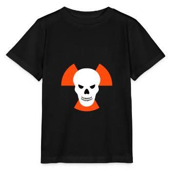 Crâne avec un mauvais œil devant des signes avant-coureurs de radiation - T-shirt bio MINI CREATOR Stanley/Stella Enfant - noir - Devant - Mikhail (115cm)