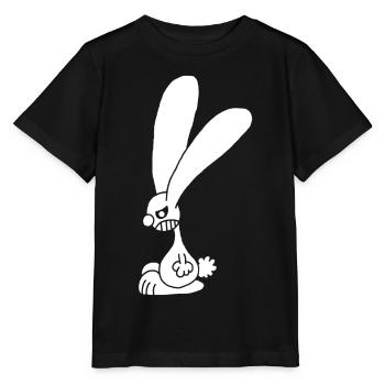 Lapin blanc grognon - T-shirt bio MINI CREATOR Stanley/Stella Enfant - noir - Devant - Mikhail (115cm)