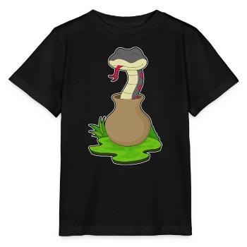 Schlange Vase - Stanley/Stella Kinder T-Shirt MINI CREATOR  - Schwarz - Vorne - Mikhail (115cm)