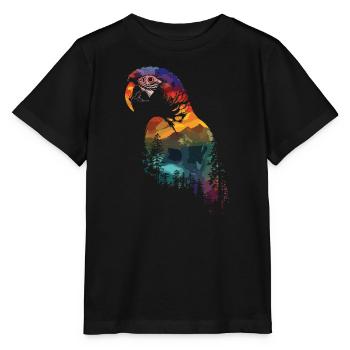 Perroquet Oiseau Ara Nature sauvage - T-shirt bio MINI CREATOR Stanley/Stella Enfant - noir - Devant - Mikhail (115cm)