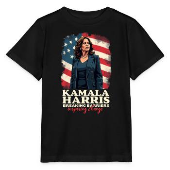 Kamala Harris : Briser les barrières, inspirer le changement - T-shirt bio MINI CREATOR Stanley/Stella Enfant - noir - Devant - Mikhail (115cm)
