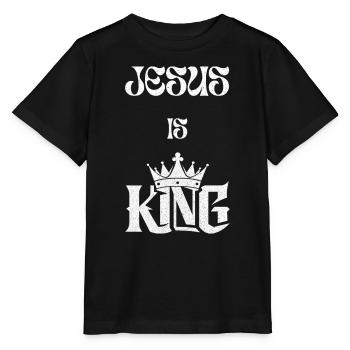 Jésus est roi Conception de personnage étroit - T-shirt bio MINI CREATOR Stanley/Stella Enfant - noir - Devant - Mikhail (115cm)